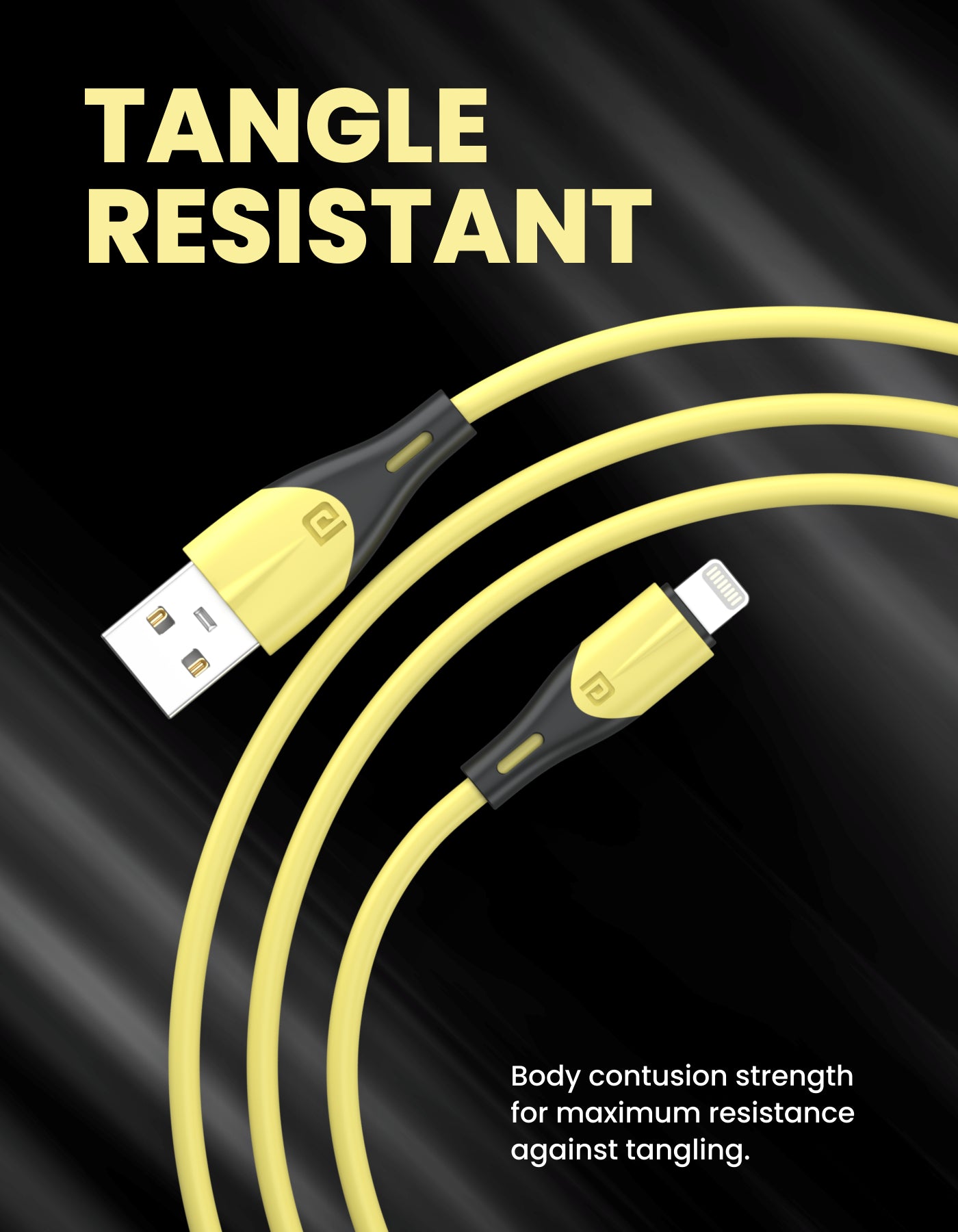 Portronics Konnect Way tangle free 8 Pin USB Charging Cable