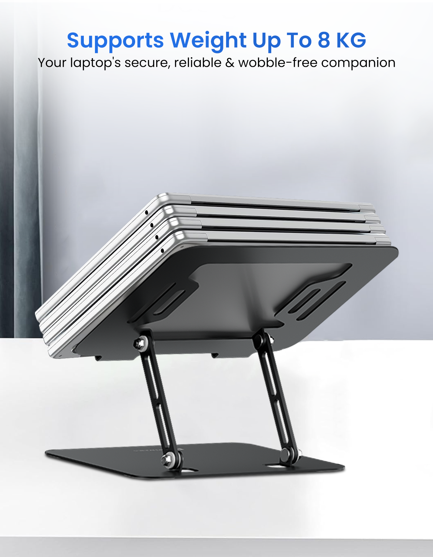Portronics My Buddy K3 Pro laptop stand comes with anti slip silicone grip