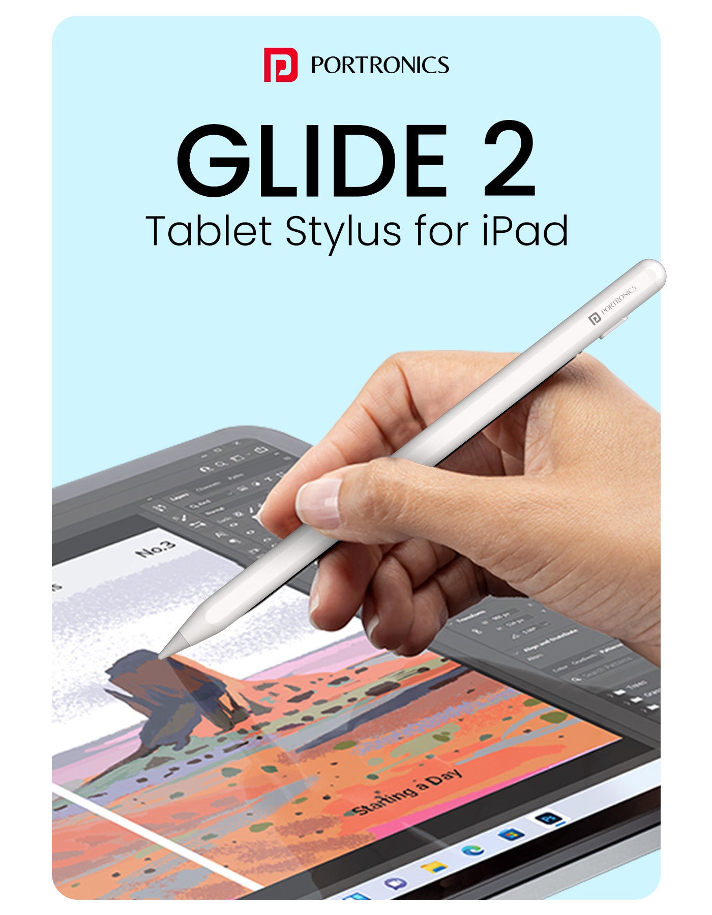 Portronics Glide 2 tablet stylus pen online | stylus pen for tablet| best stylus for Iphone at discount rate| bluetooth stylus for apple ipad online at best price