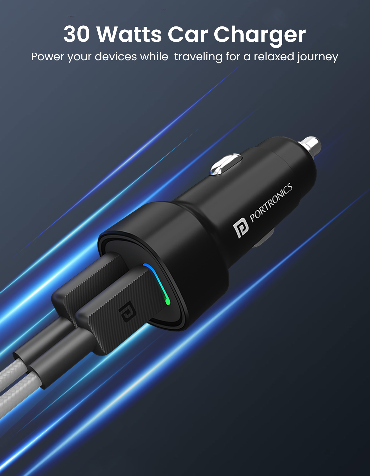 51W power output from portronics car power 18 car charger