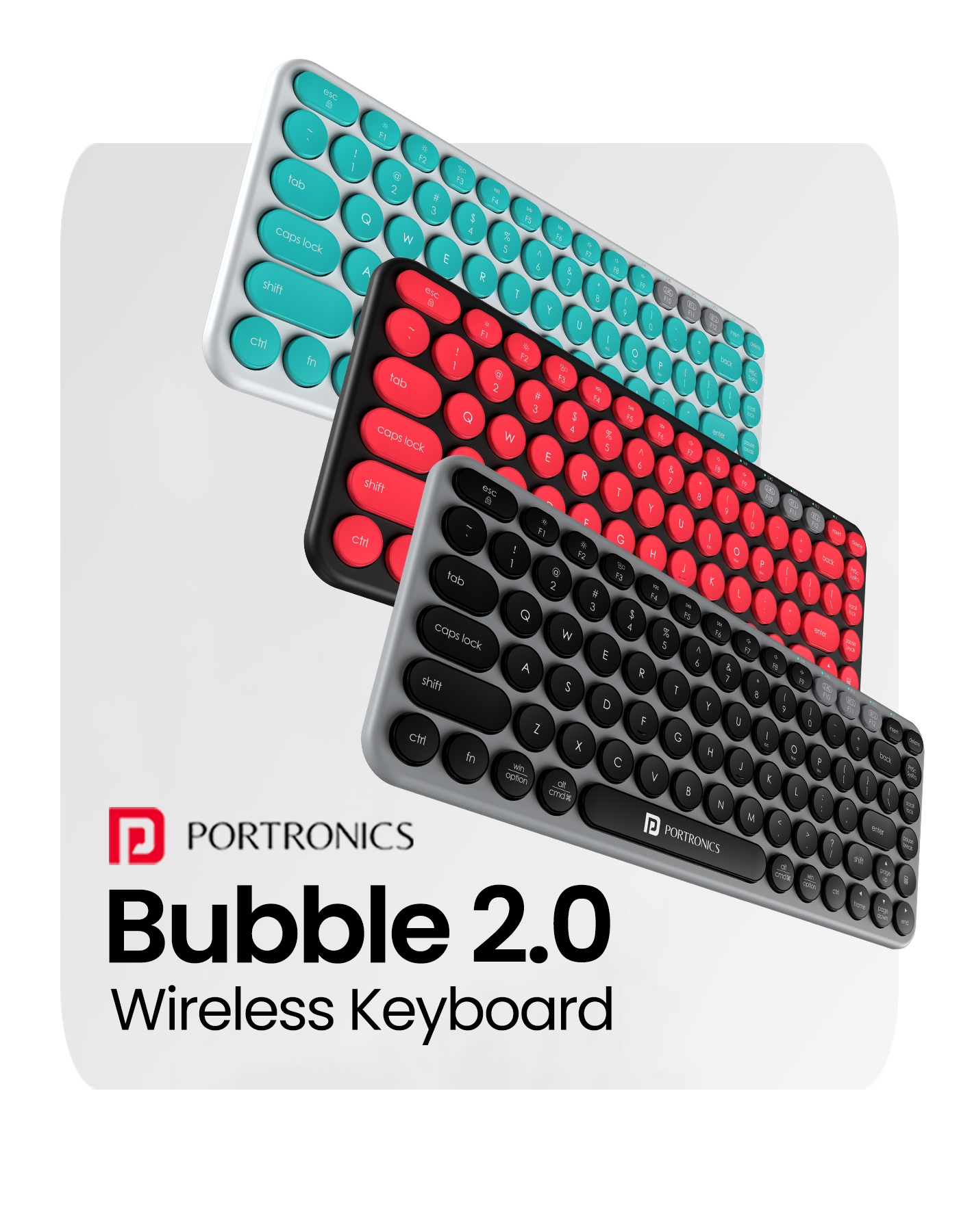 Portronics Bubble 2.0 laptop Wireless keyboard upto 10 meter range