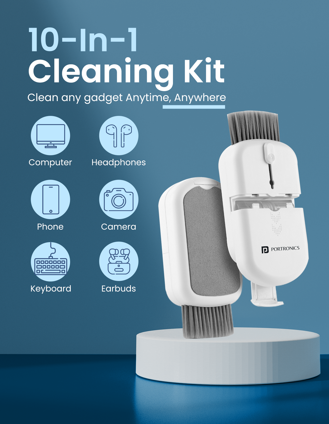 Portronics clean P 10 in 1 smart cleaner kit