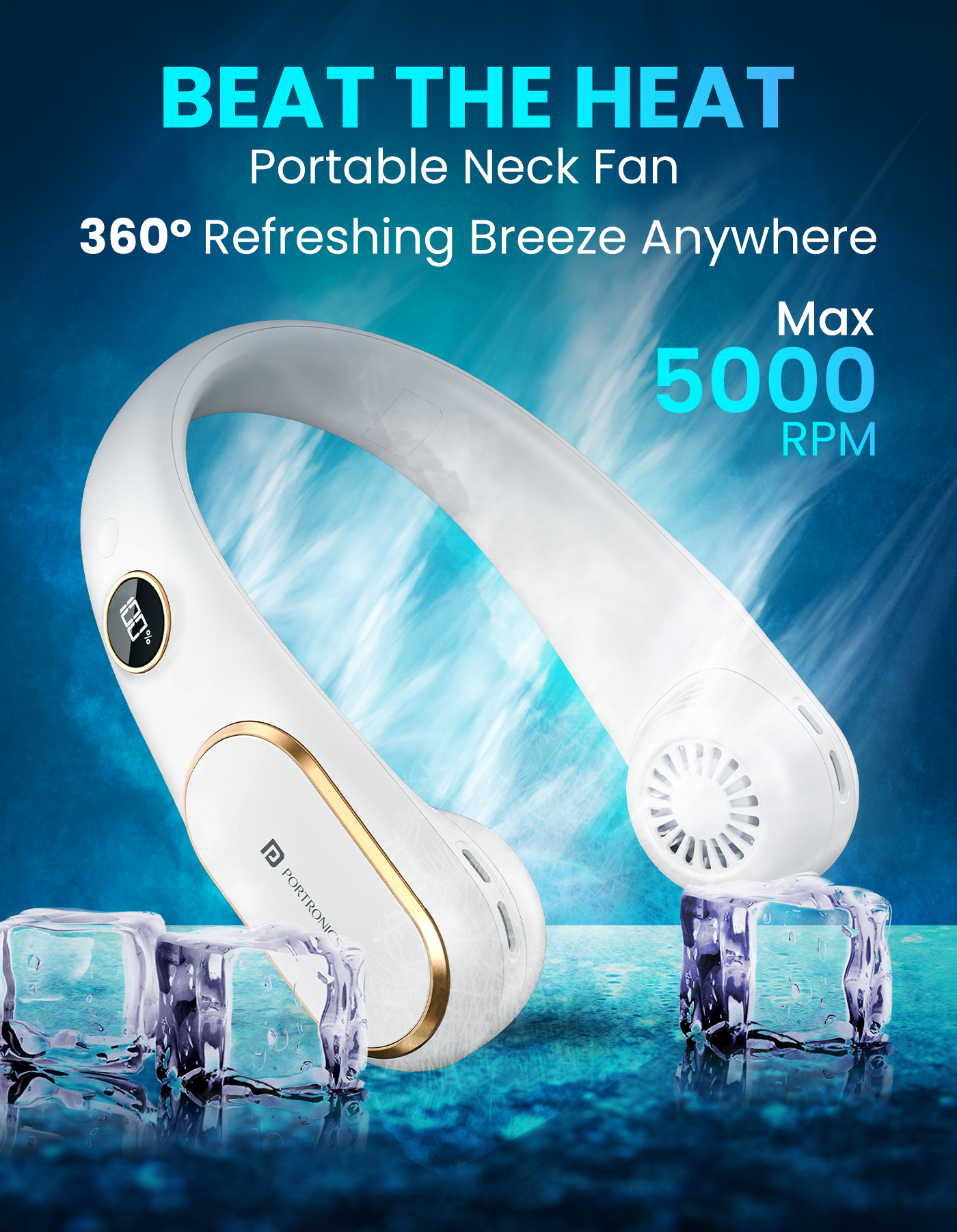 Portronic go breeze portable cooling neck fan
