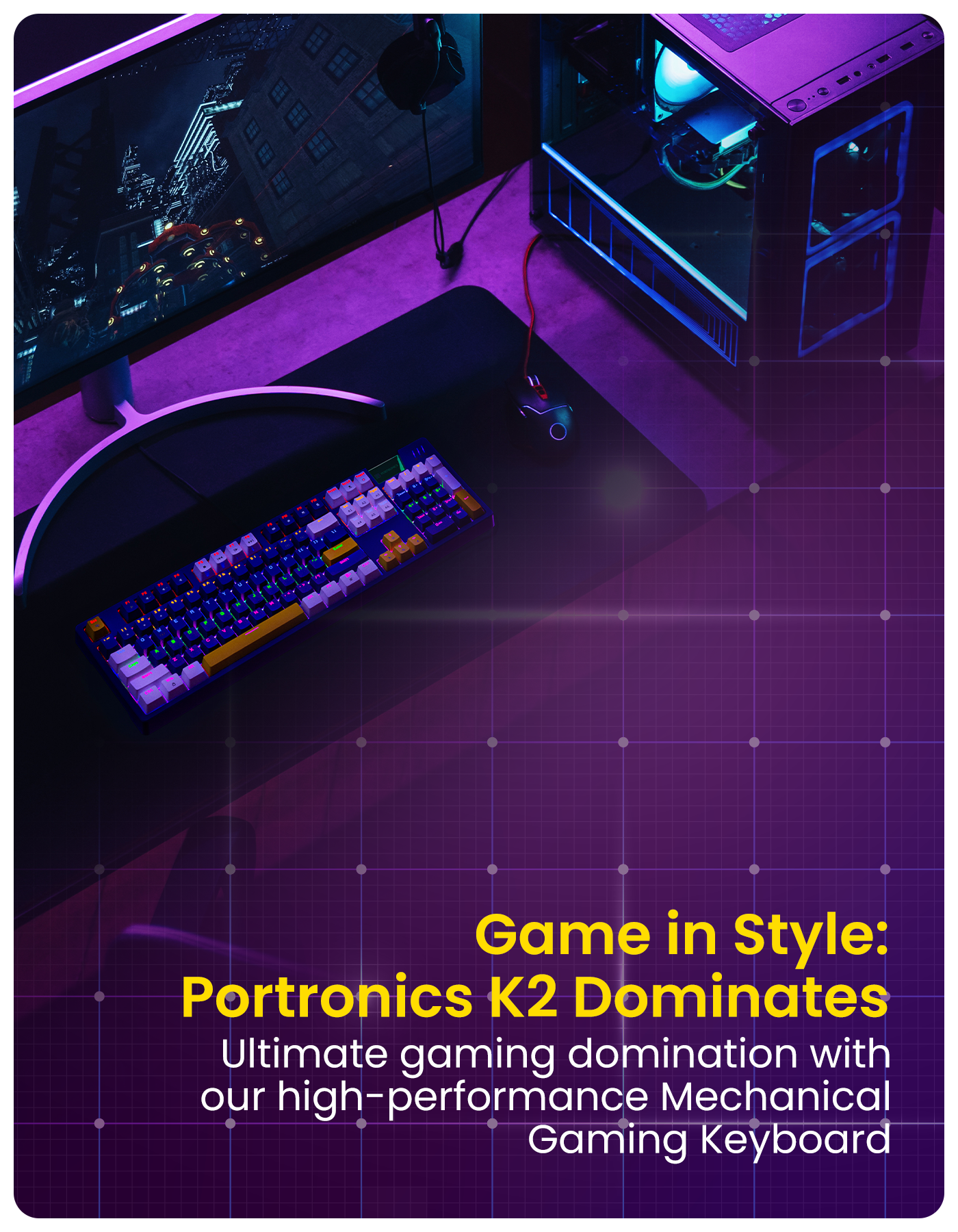 Portronics K2- Gaming wired laptop Keyboard with easy plug n play| backlit keyboard