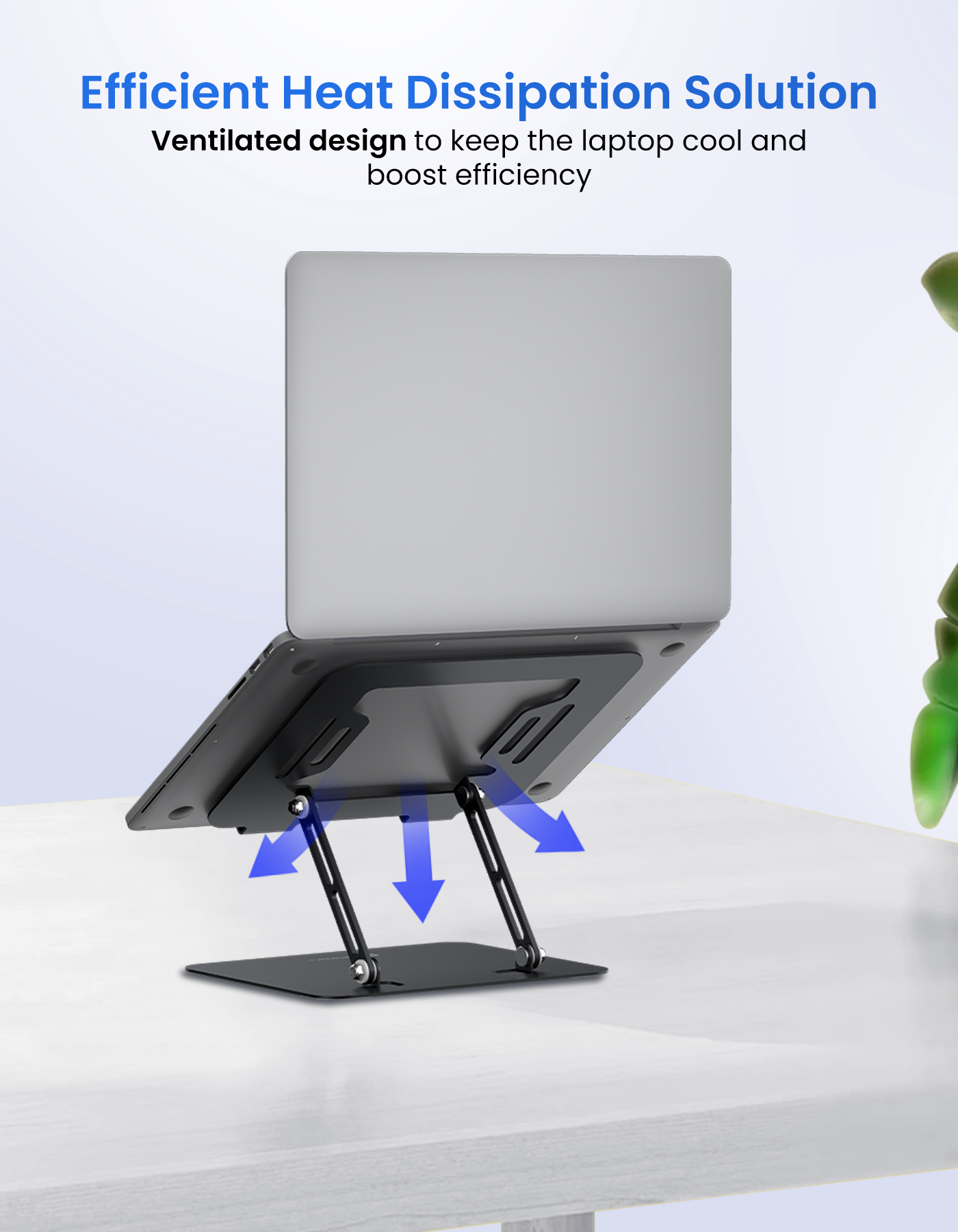 Portronics My Buddy K3 Pro portable Laptop Stand come with ventilated design to keep your laptop cool