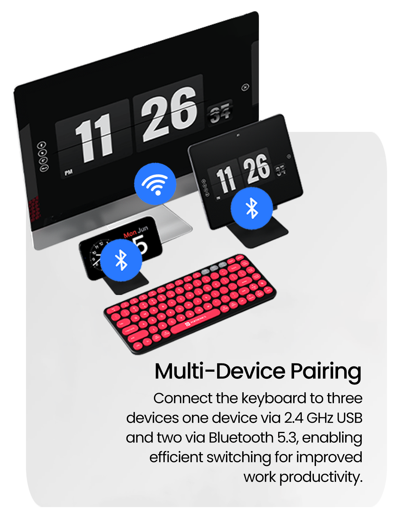 Portronics Bubble 2.0 Wireless laptop keyboard for silent and effortless typing