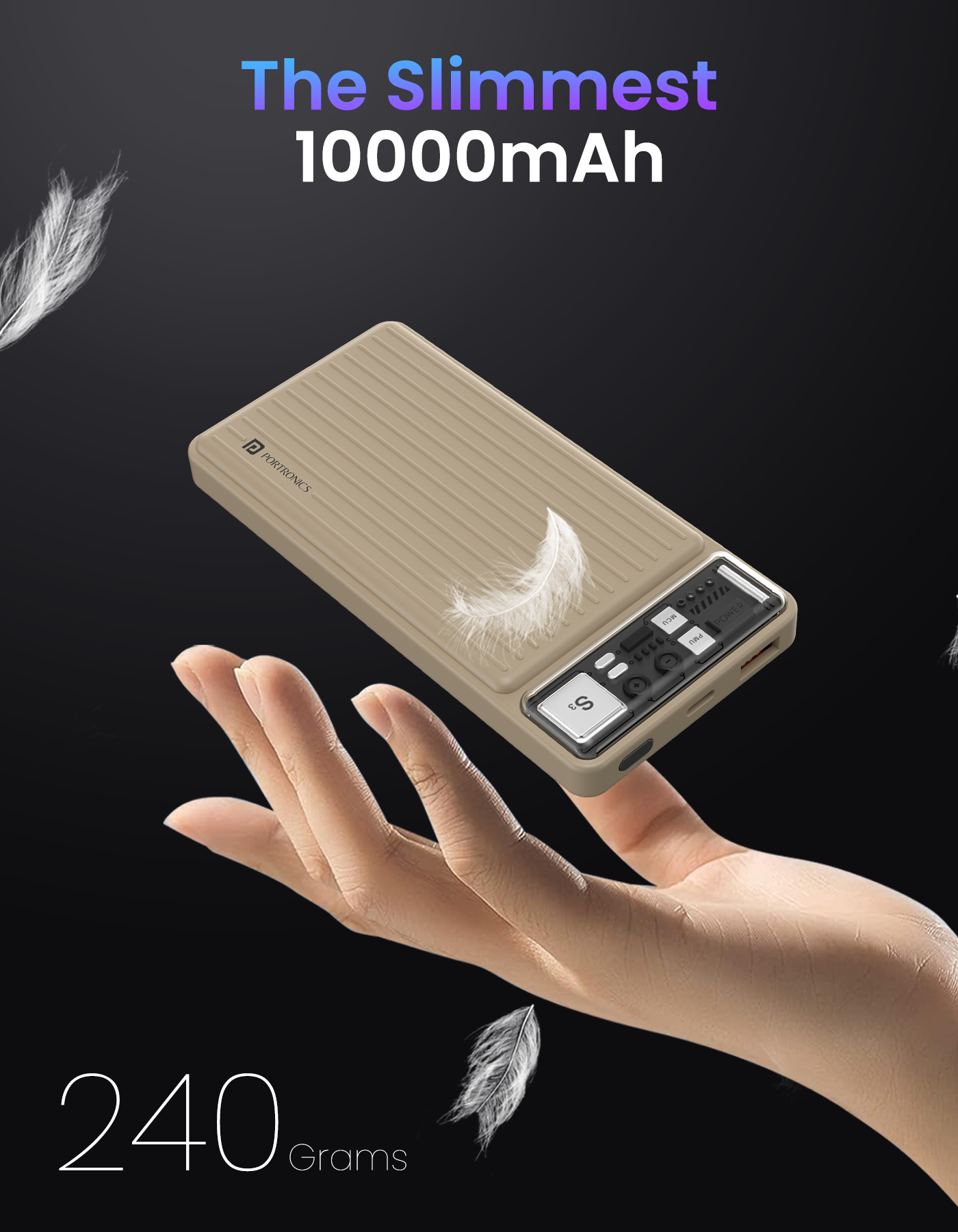 Portronics Luxcell 10K 10000mah slimmest Power bank for every day use