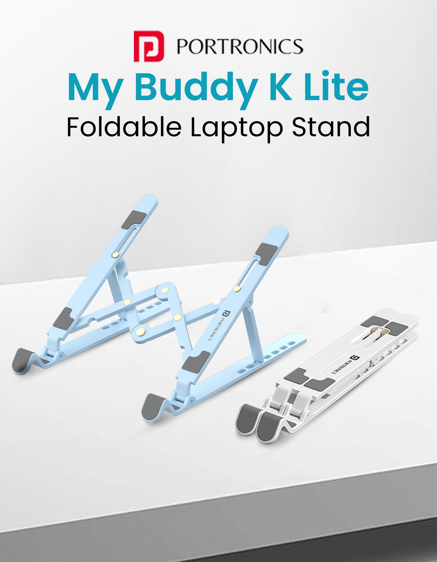 Portronics My Buddy K: Portable Laptop Stand With Anti-Slip