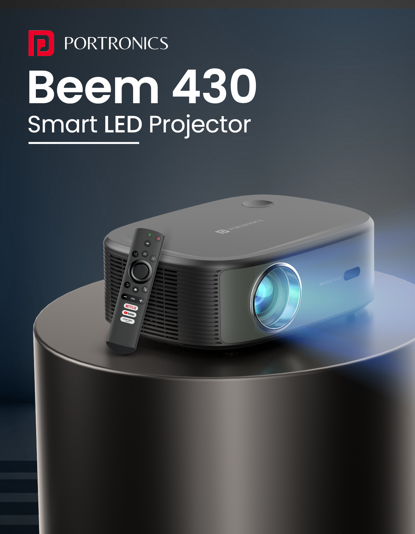 Portronics Beem 430 Smart Led Projector and portable smart led  Projector | mini projector with 10000 lumens brightness