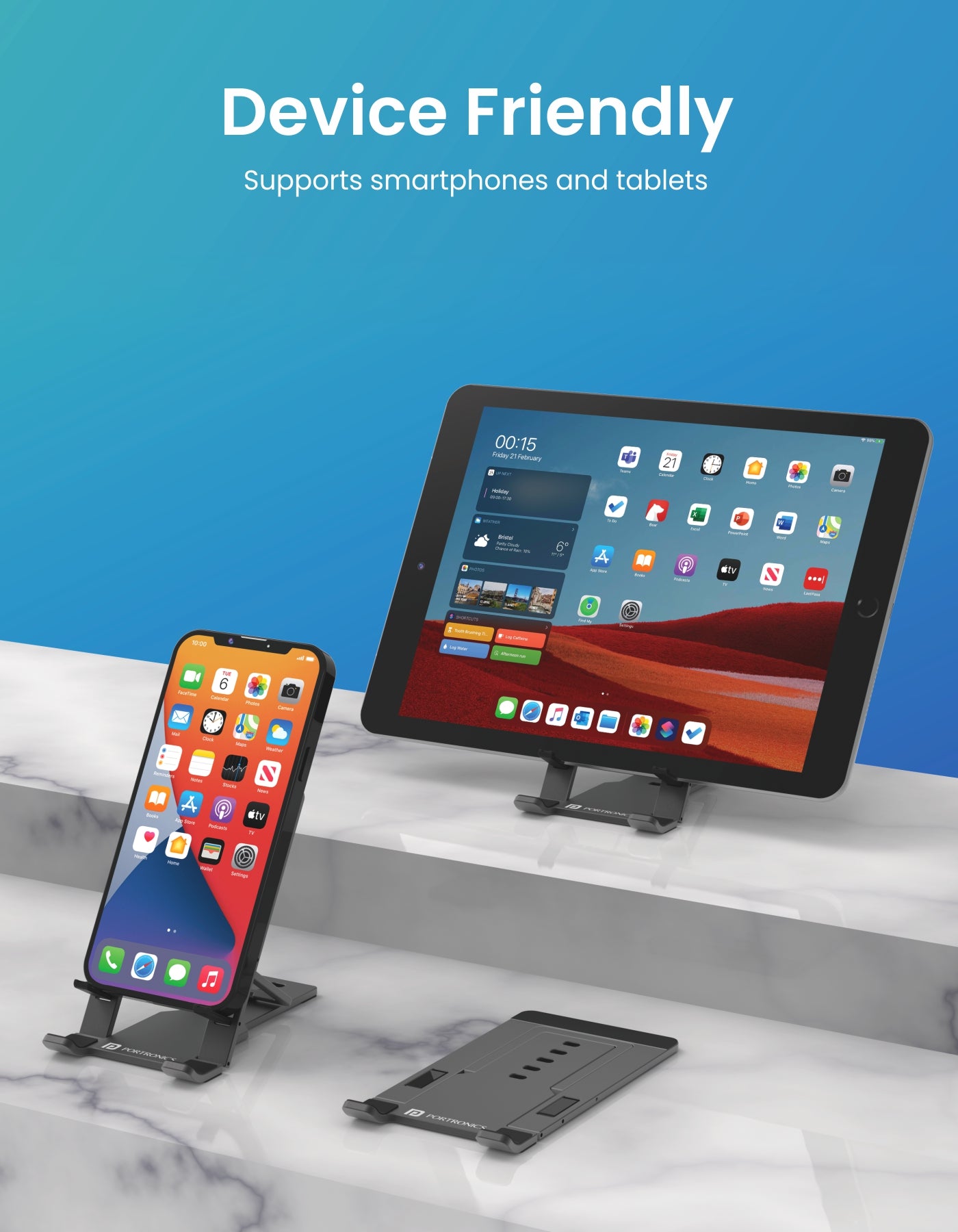 Portronics Modesk one Foldable Mobile holder for both IOS and Android