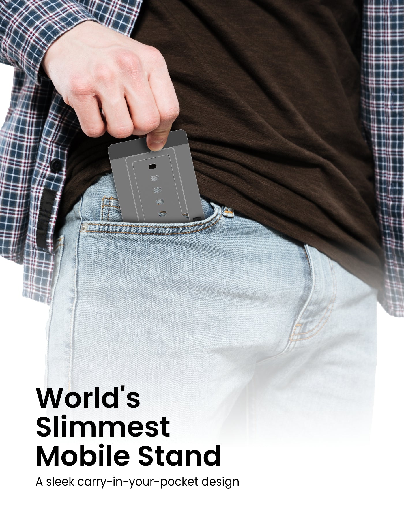 Anti slip body of Portronics Modesk one Phone | Mobile Stand/Holder pocket friendly