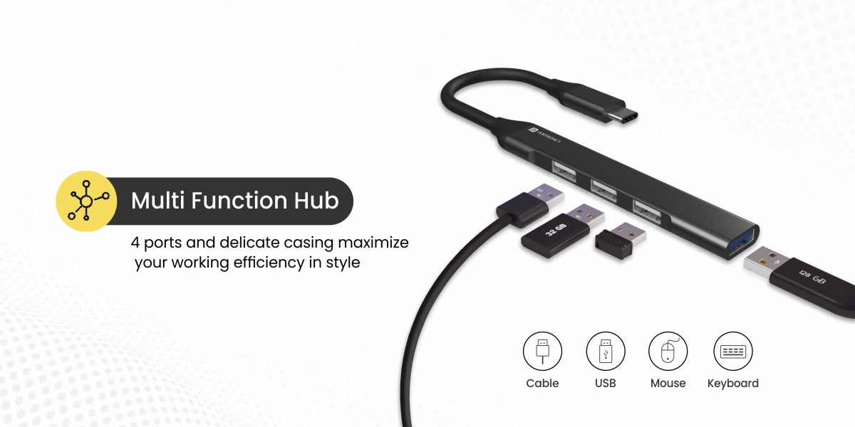 Portronics Mport 31C  4 Ports Type-C USB Hub multi function hub