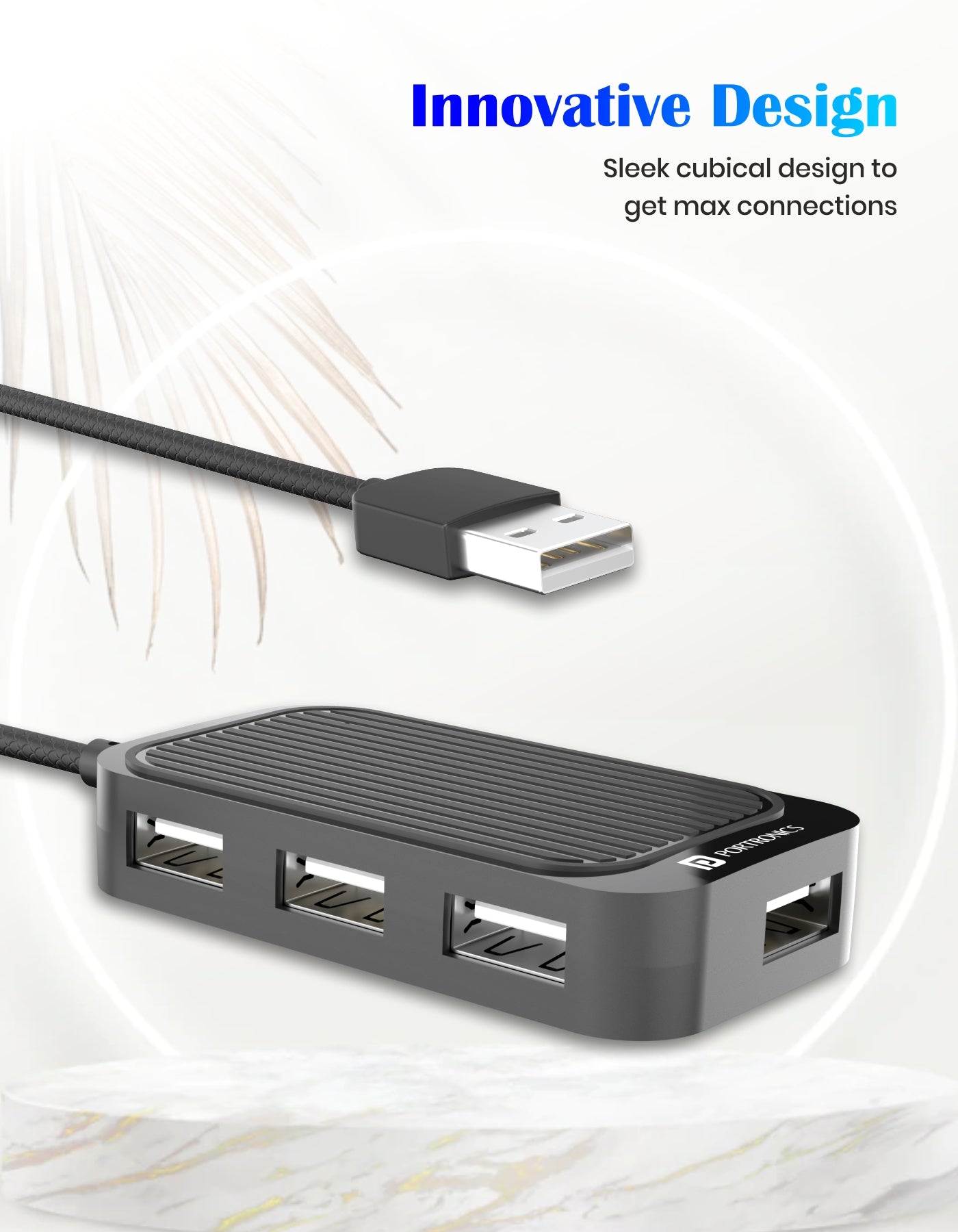 Portronics Mport 4D Portable USB Hub with 4 ports, usb multiport