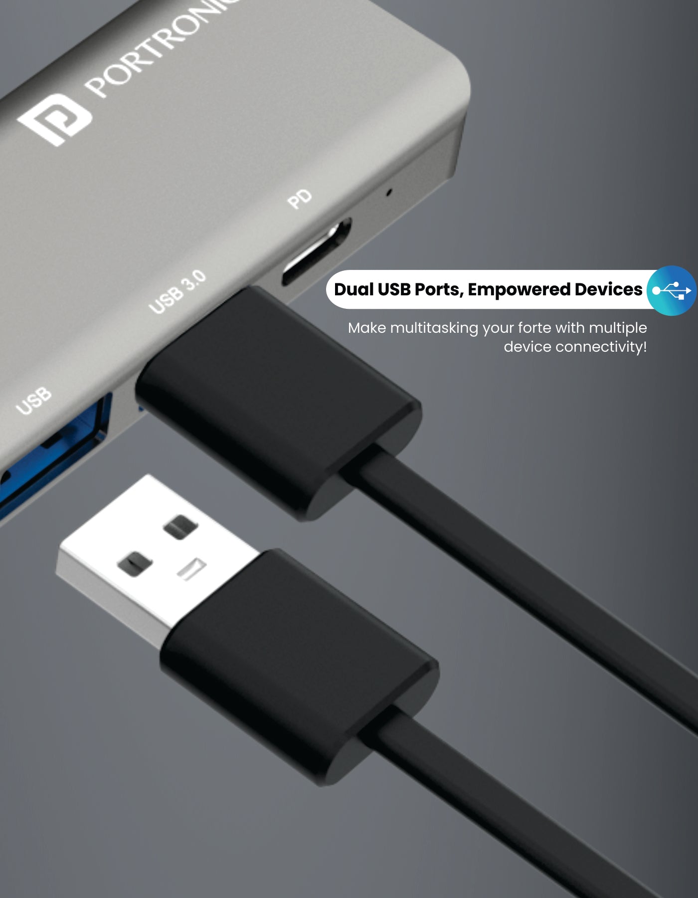 USB 3.0 to USB portronics Mport 52 USB hub 