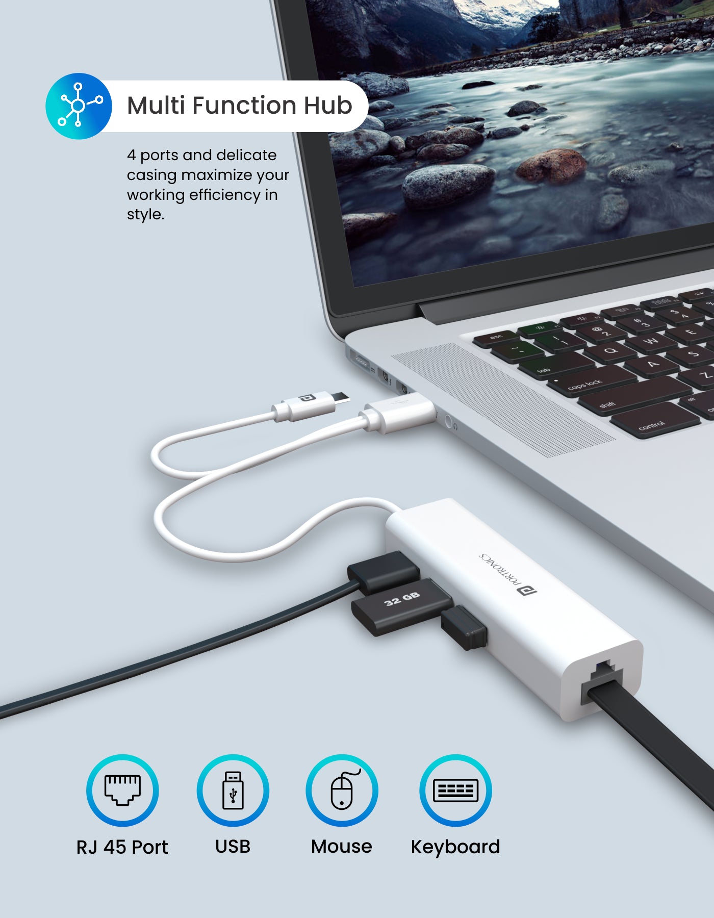 Portronics Mport 60-Multifunciton USB Hub multi function