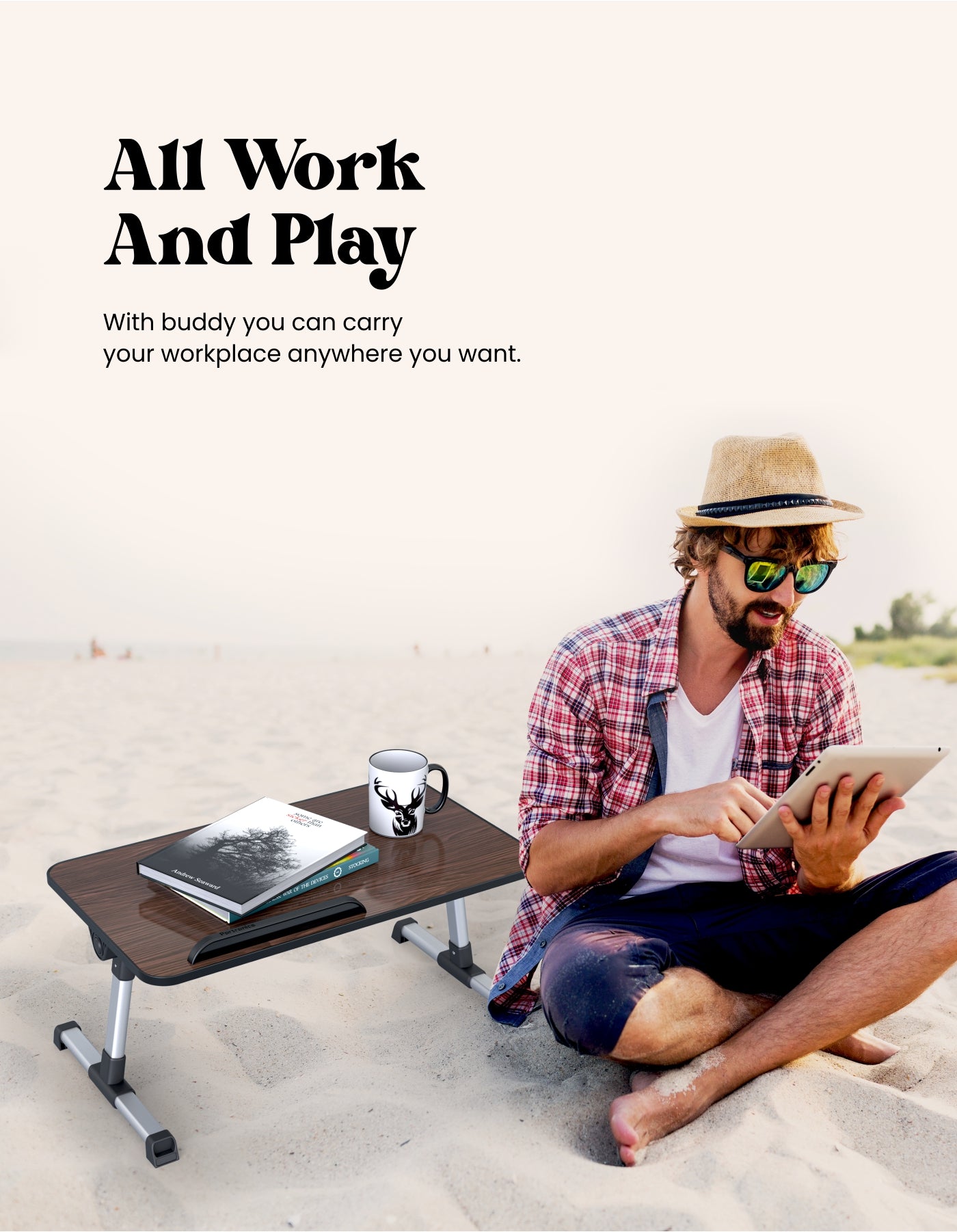 Portronics My Buddy adjustable and portable Laptop Stand for bed all work and play