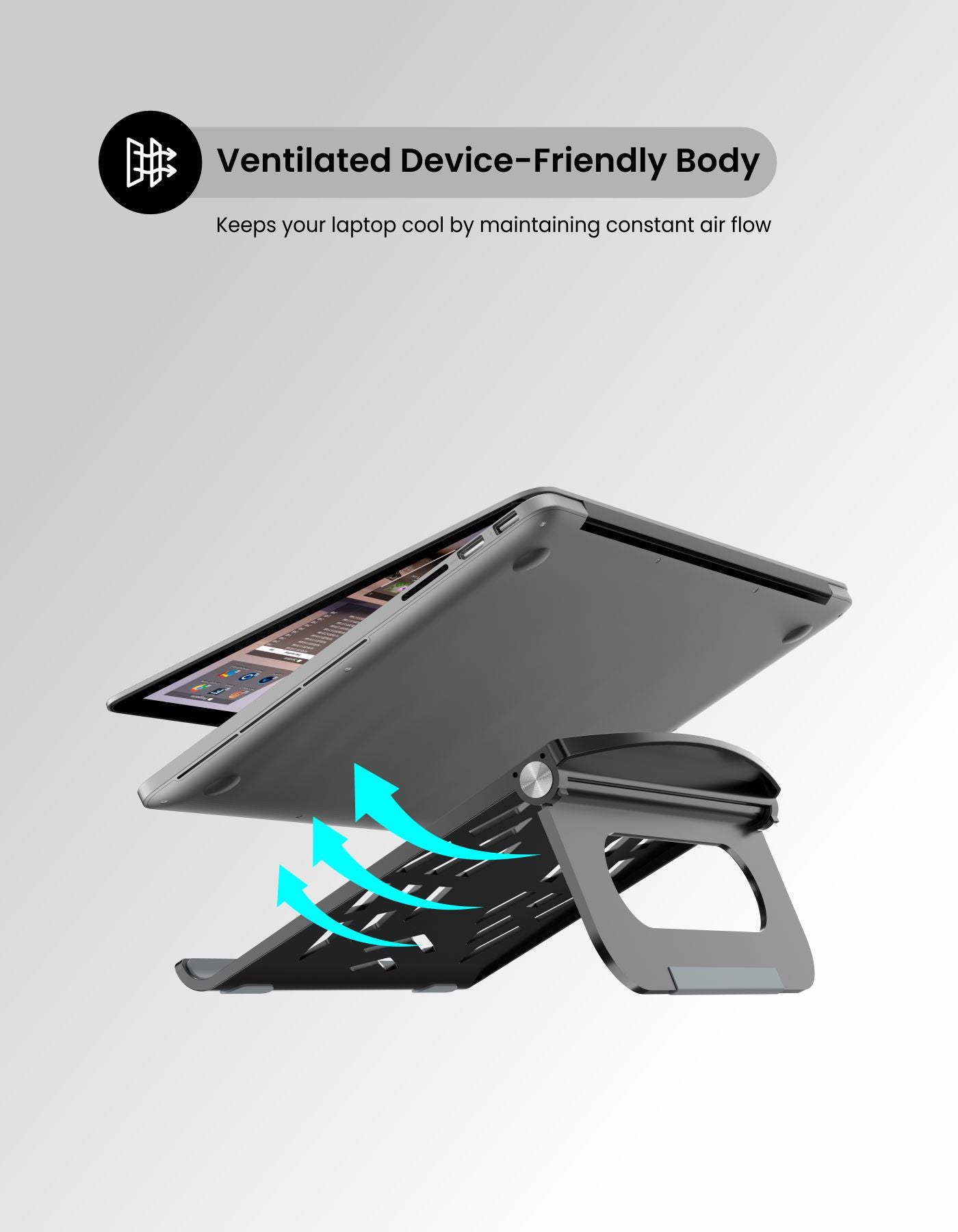 Portronics My Buddy Hexa 5: Portable & Adjustable Laptop Stand