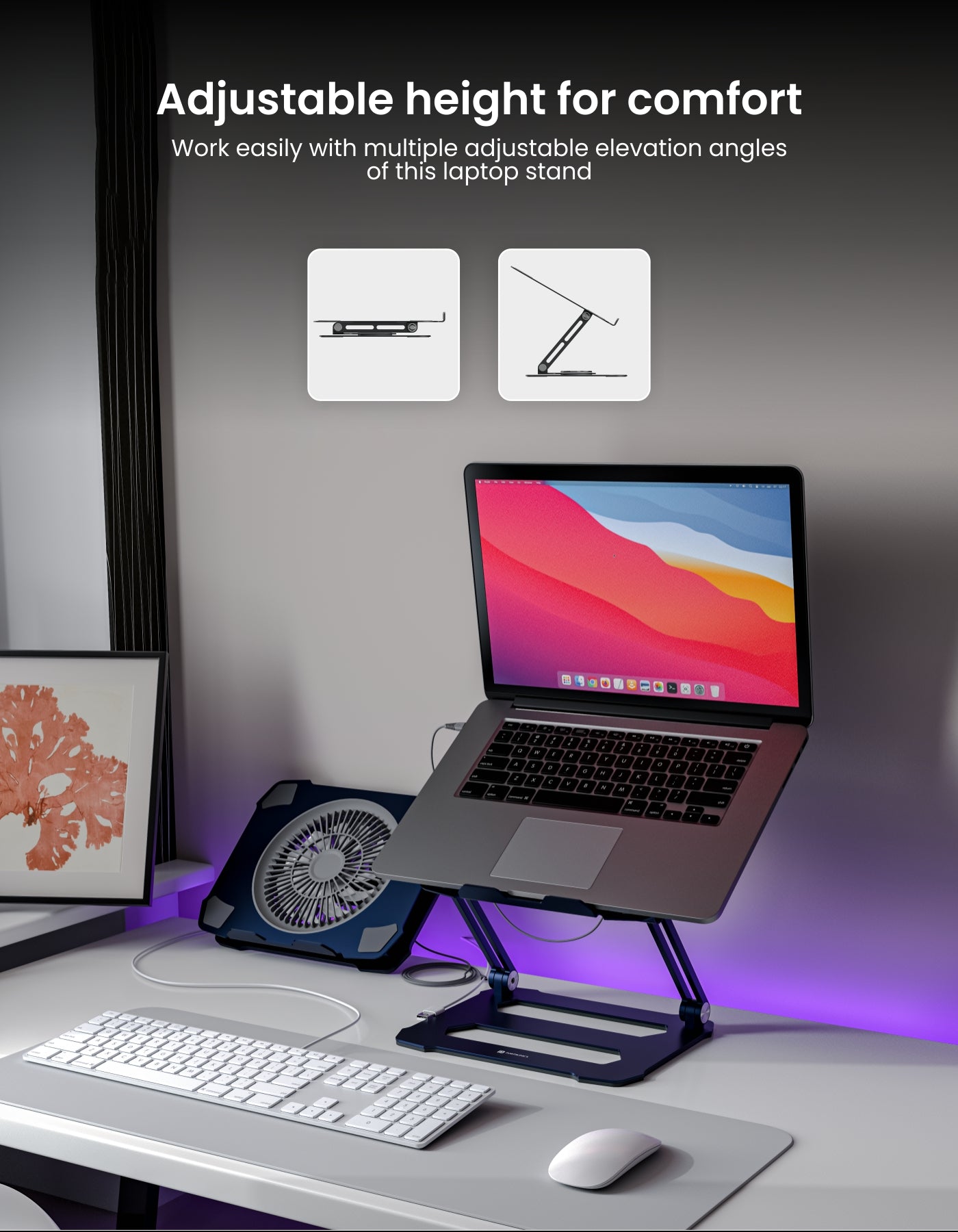 Height adjustable laptop stand from portronics