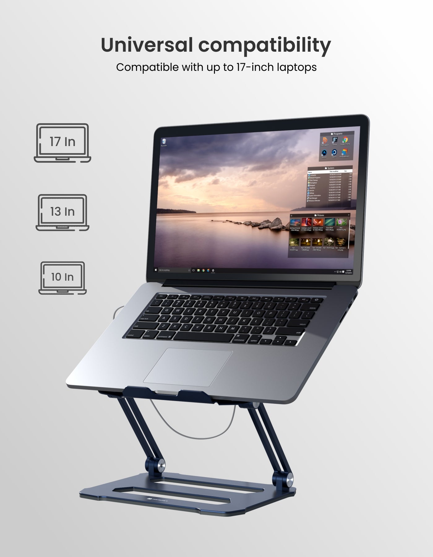 Compatible with all size laptop stand from portronics