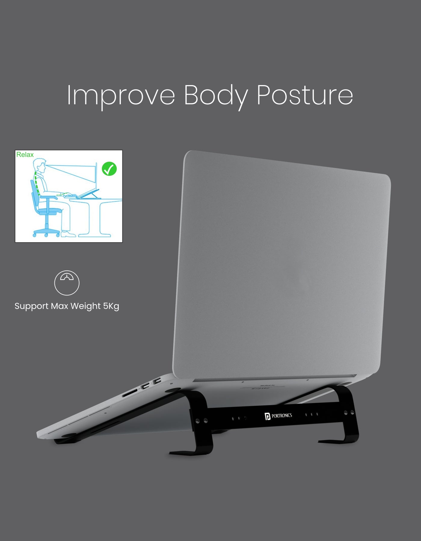 My Buddy K4: Portable Laptop Stand improve body posture 