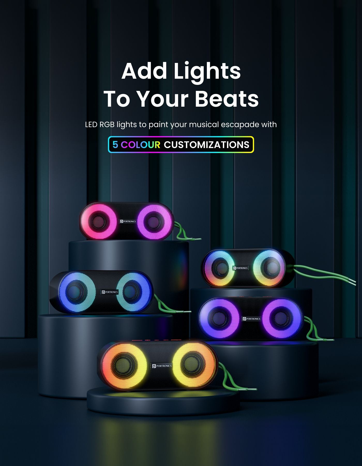 Portronics Pixel 3  Wireless Bluetooth Speaker 3W with RGB Light