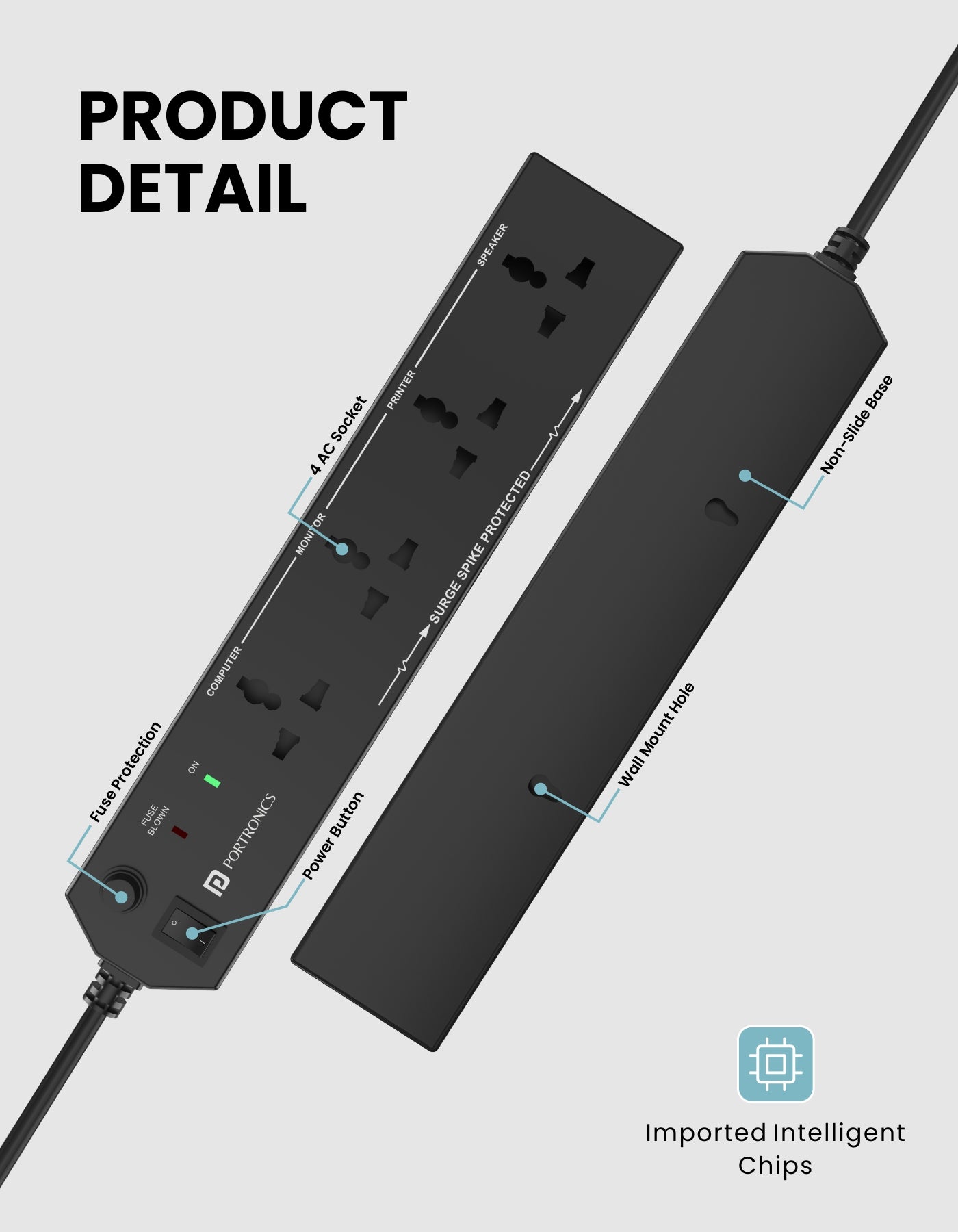 details of portronics power plate 10