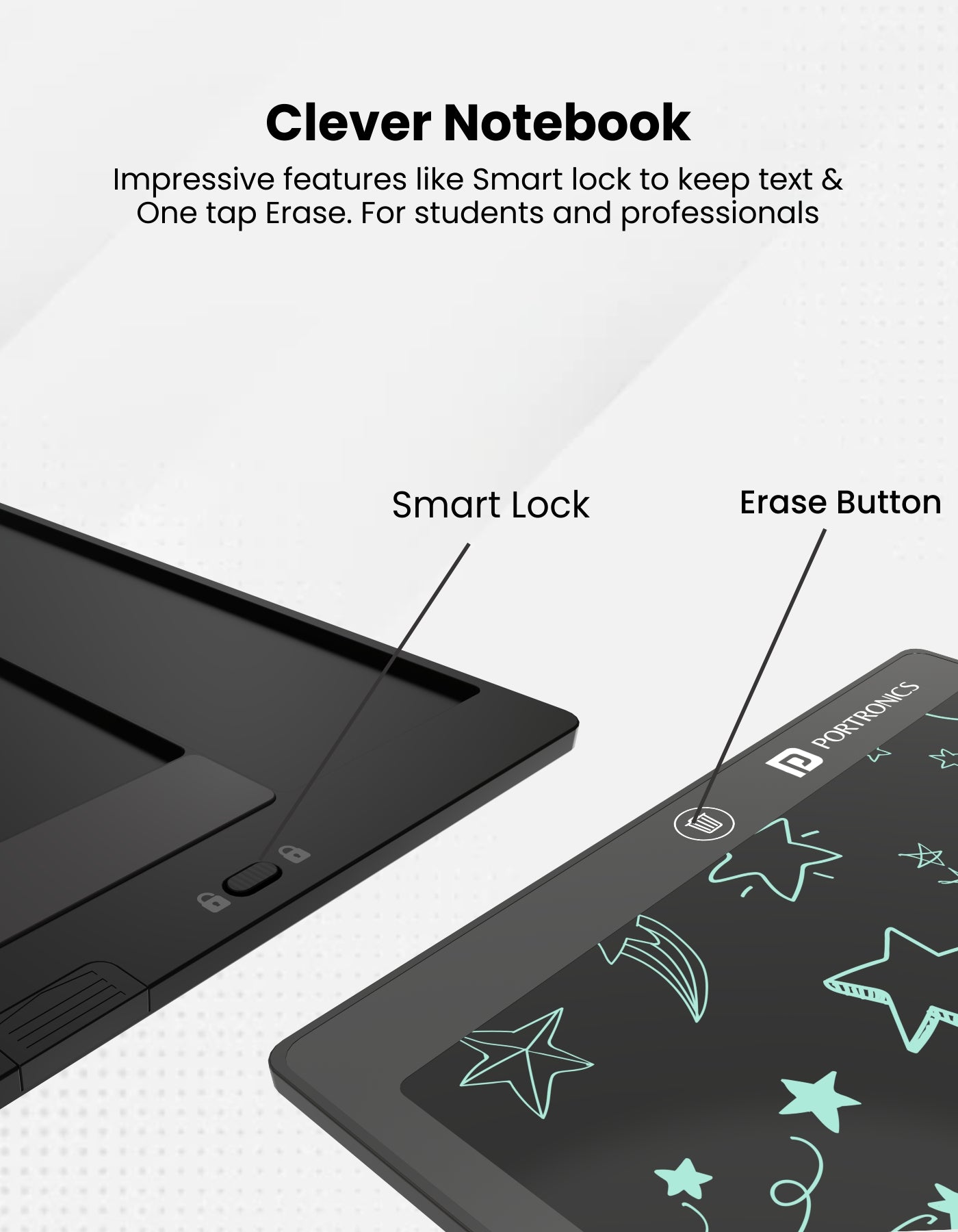 Portronics Ruffpad 12E Digital Re-Writable LCD Writing Tablet/Pad