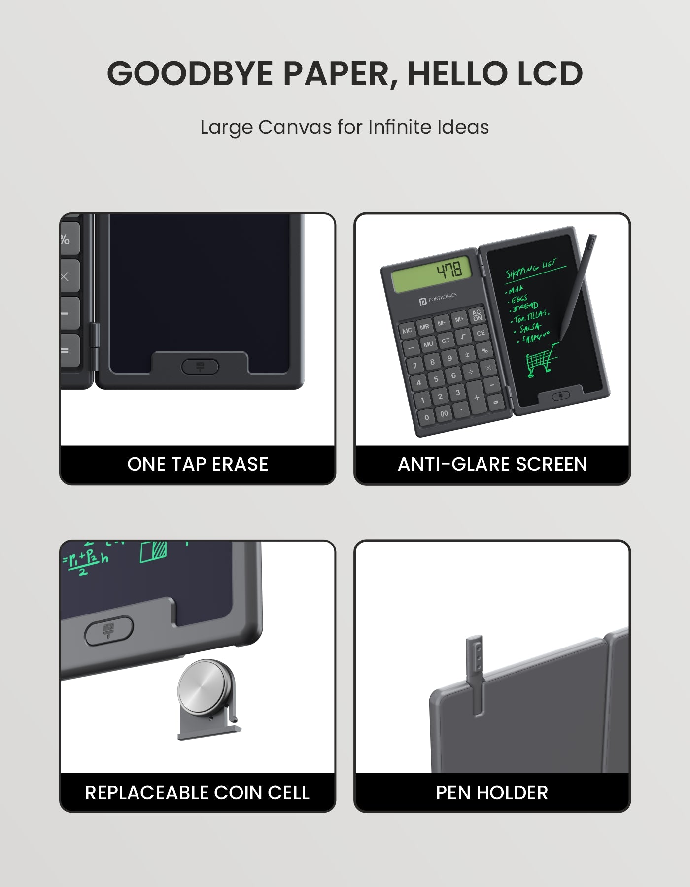 Portronics Ruffpad one LCD Writing Tablet with15 inch LCD display