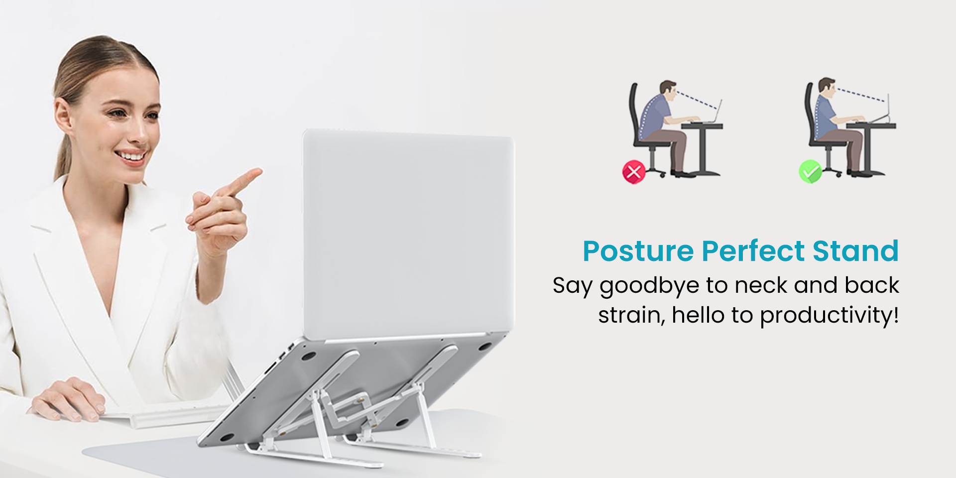 My buddy K lite portable laptop stand for desk with perfect posture stand