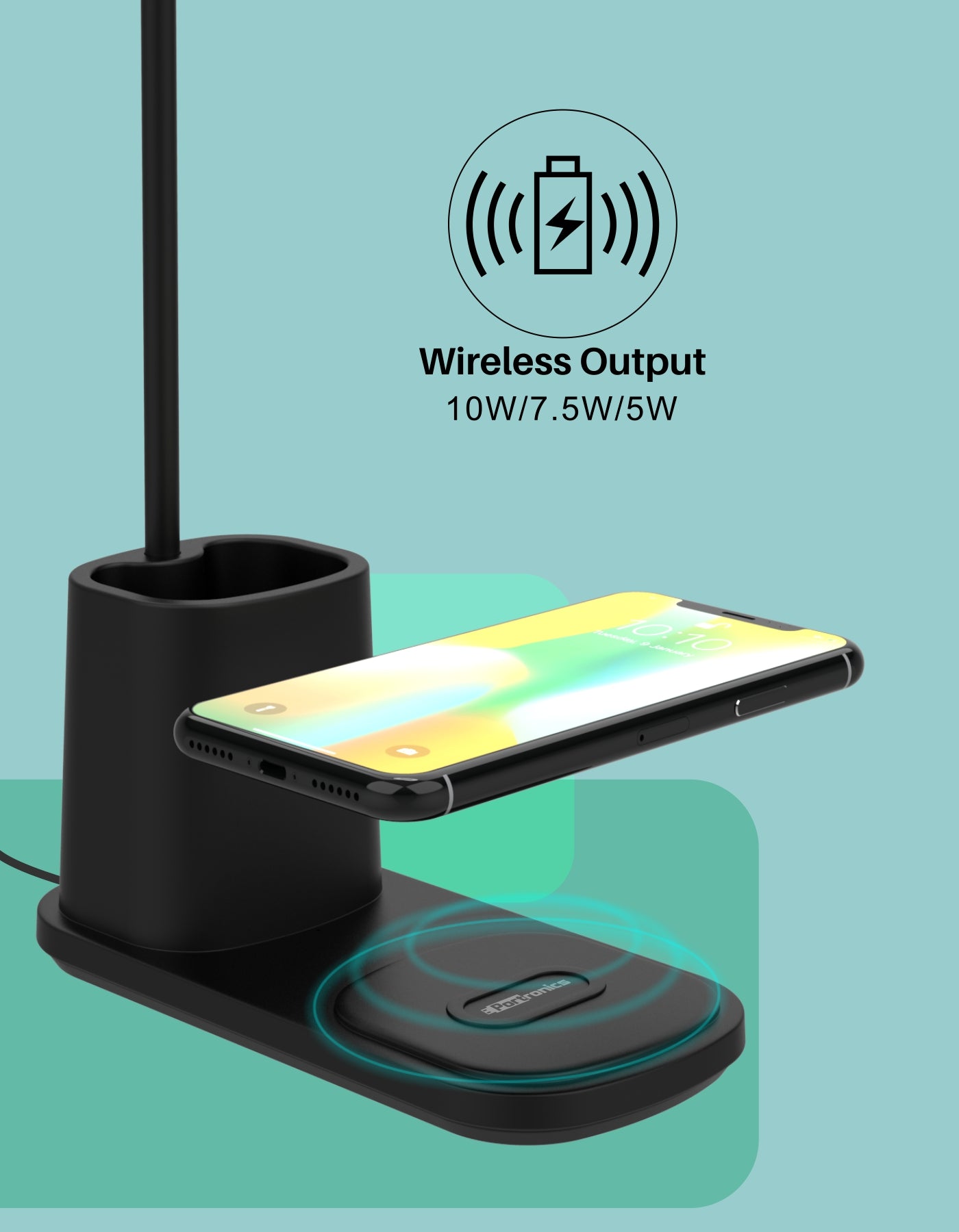 Portronics Brillo II 3 in 1 Wireless Charger & Lamp | Pen holder