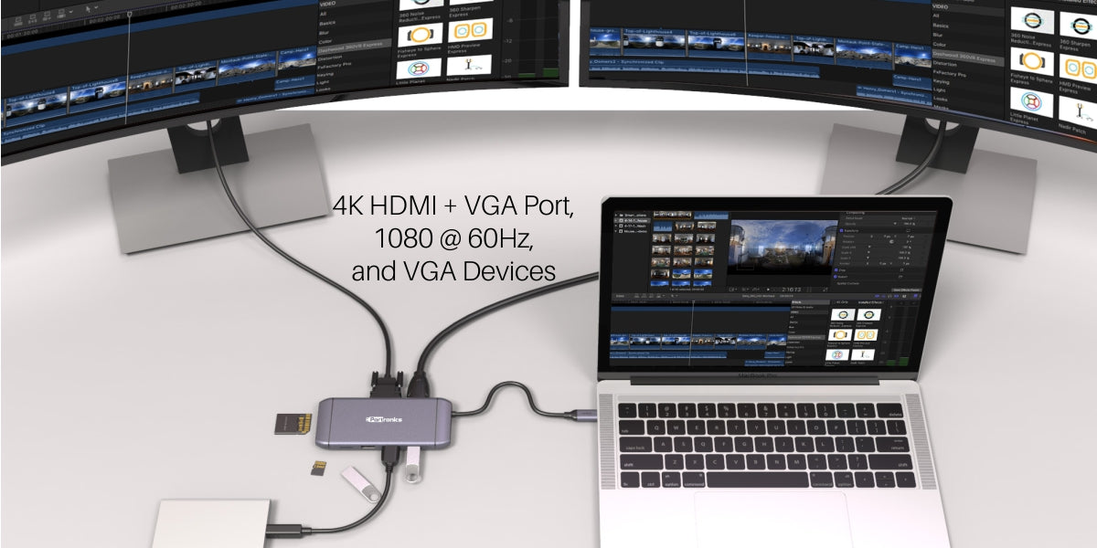 Mport 9C Multiport hub adapter for USB-C devices can connect with multi devices