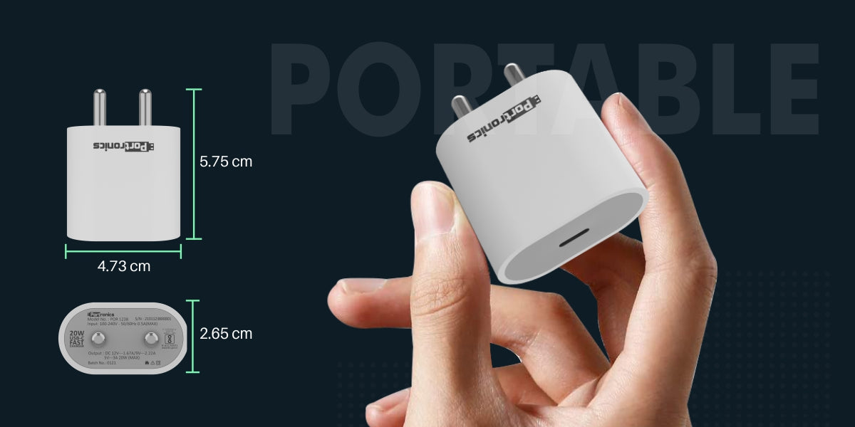 Adapto 20 - 20W Type-C PD Charger/Adapter with Fast Charging compact size