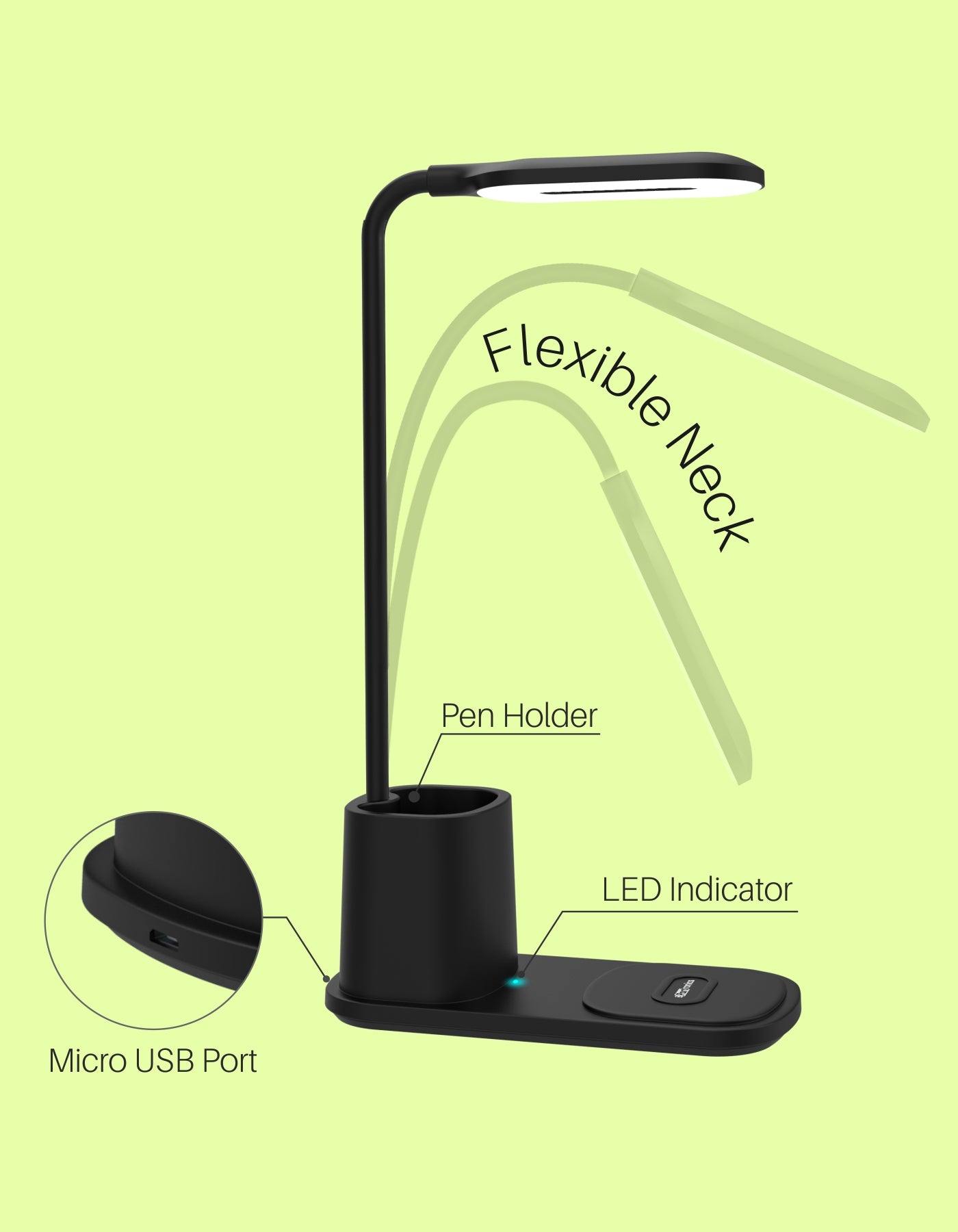 Portronics Brillo II 3 in 1 Wireless Charger & Lamp | Pen holder