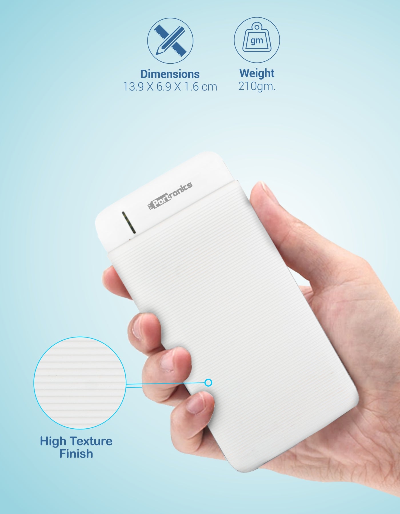 Portronics Power Pro 10K pocket Power Bank 10000mah