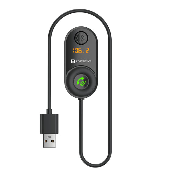 Portronics Auto10: Smart Car Audio Connector & USB Charger