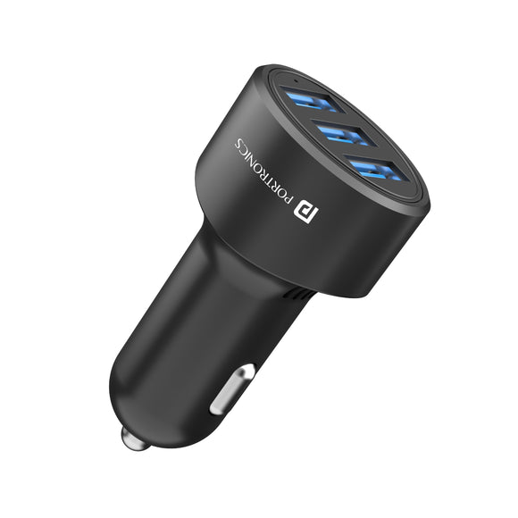 Portronics Auto 10 Bluetooth & USB Car Charging Adapter (POR 320, Blac