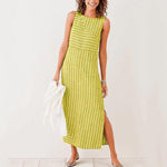 Plus Size Casual Striped Holiday Sleeveless Dress