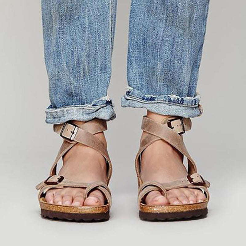 ankle strap buckle flip flop gladiator thong flat sandals