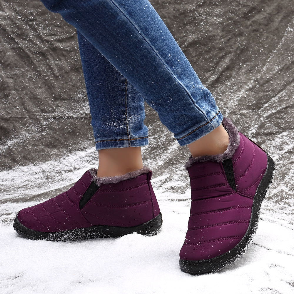 Warm Lining Casual Winter Waterproof Slip On Ankle Snow Boots – MagCloset