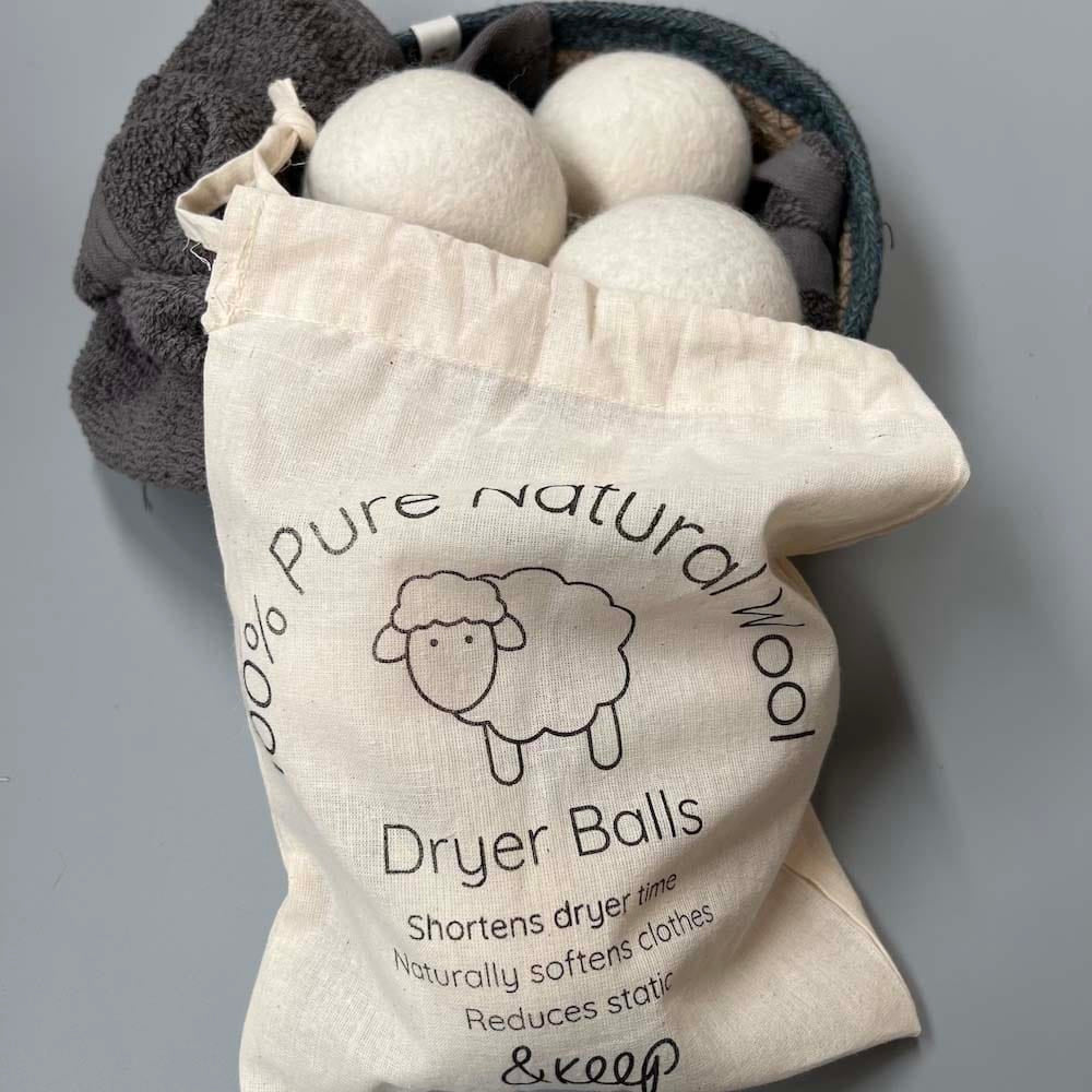 Wool Dryer Balls - Set of 3 & Storage Bag &Keep
