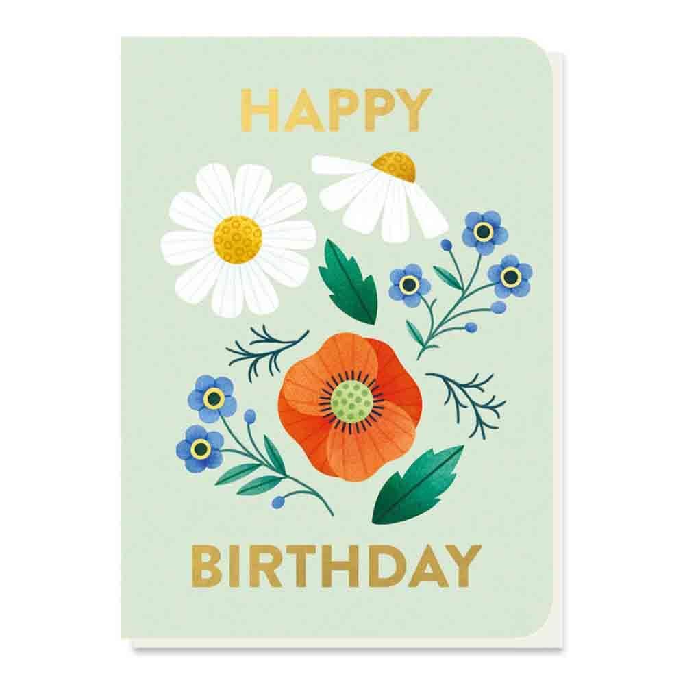 Happy Birthday Greetings Card with Wild Flowers Seed Sticks ...