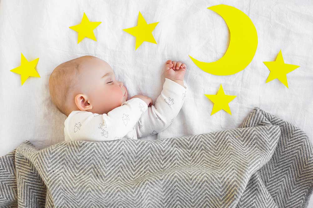 Use cute props to set up an overhead shot quickly while your baby is sleeping