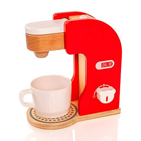 wooden coffee maker toy