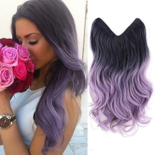 Hairphocas 20 Black To Purple Violet Dip Dyed Colored Secret Hair Extensions Synthetic Curly Wa Bidorbuy Co Za