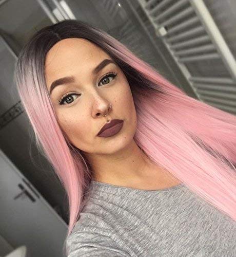 Wigs Topwigy Pink Ombre Colored Wigs Long Straight Middle Part Dark Roots Synthetic Women Hair Was Listed For R982 95 On 22 Mar At 11 11 By Papertown Africa In Outside South Africa Id 397045628