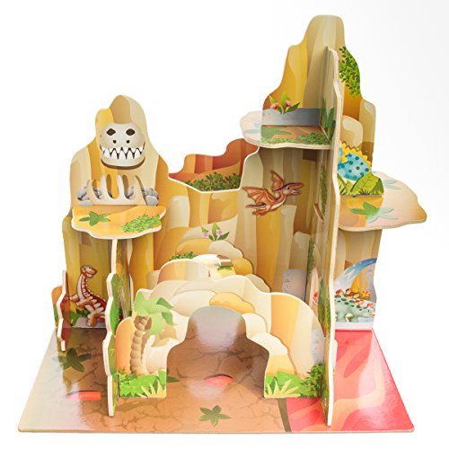 wooden dinosaur playset