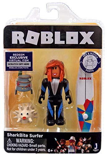 Roblox Gold Collection Sharkbite Surfer Single Figure Pack With Exclusive Virtual Item Code - action figures tv movie video games roblox apocalypse