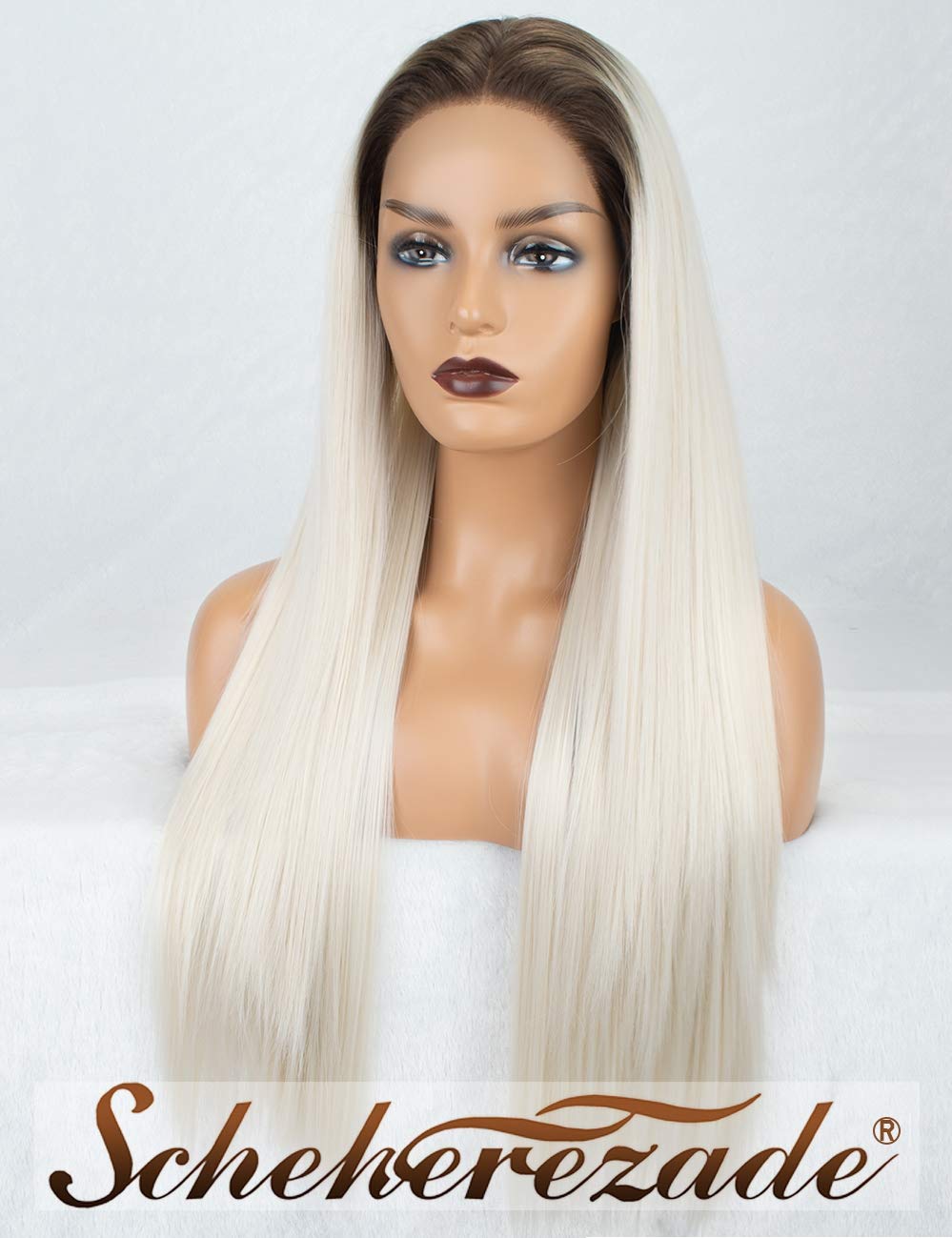 Wigs Scheherezade Platinum Blonde Lace Front Wig Ombre Brown