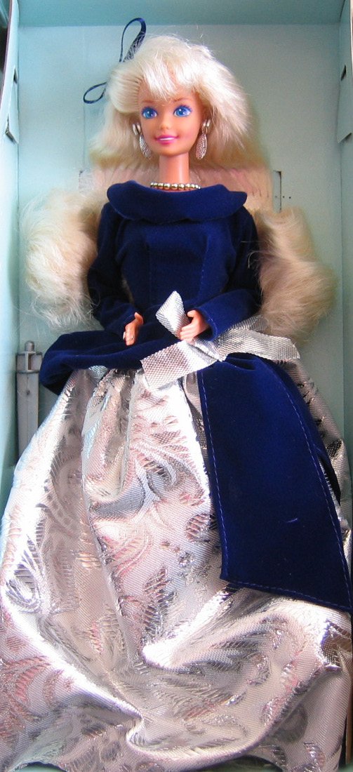 avon winter velvet barbie 1995 value