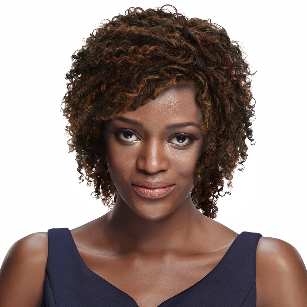 8 Mixed Color Curly Wigs For Black Women Light Auburn Dark Auburn Dark Brown Mixed Wispy Bidorbuy Co Za